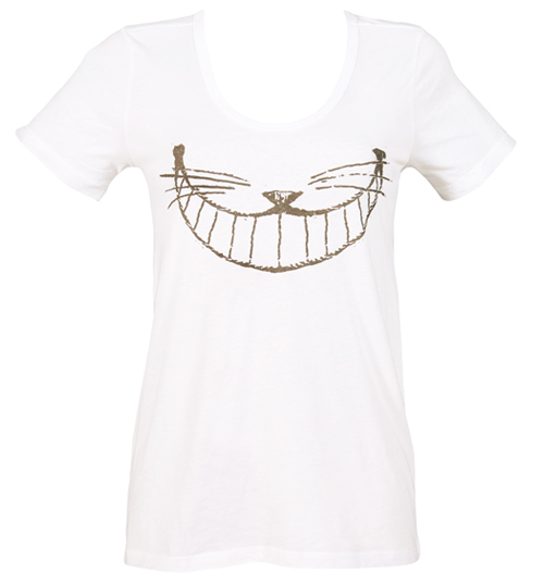 Junk Food Ladies Cheshire Cat Smile Boyfriend T-Shirt from