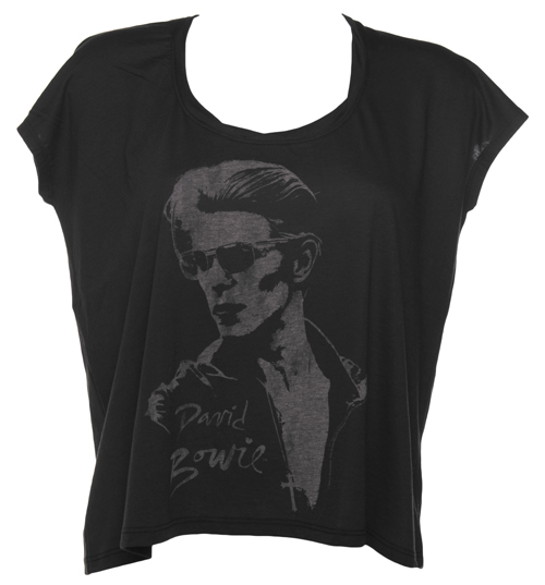 Ladies Cropped David Bowie Oversized T-Shirt