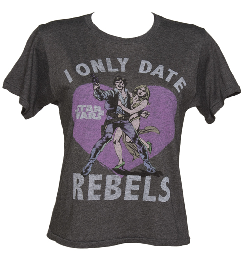 Ladies Dark Grey Marl I Only Date Rebels Star
