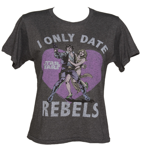 Junk Food Ladies Dark Grey Marl I Only Date Rebels Star