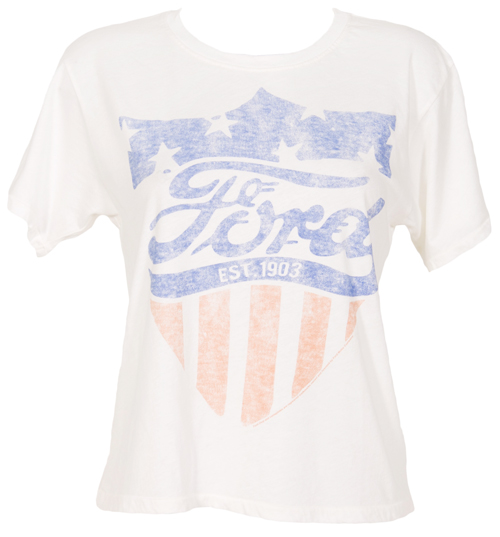 Ladies Ford American Girl Oversized Crop T-Shirt