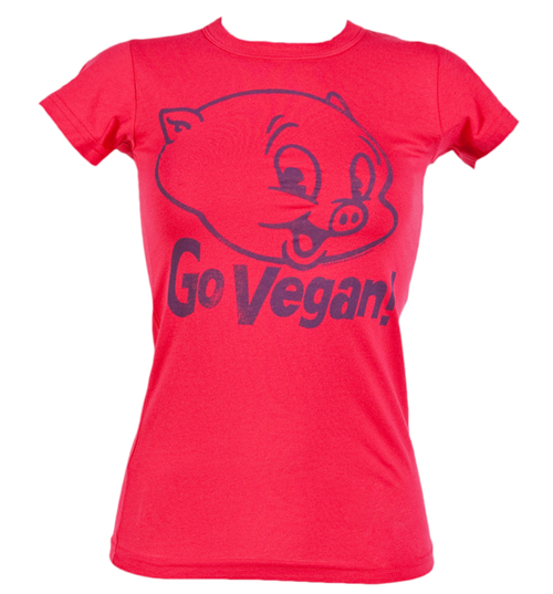 Junk Food Ladies Go Vegan Porky Pig T-Shirt from Junk Food