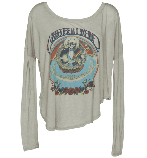 Ladies Grey Grateful Dead Premium Raglan Sleeve