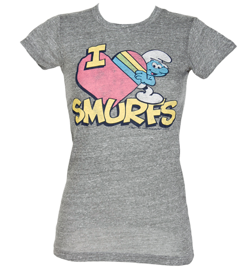 Junk Food Ladies I Love Smurfs Triblend T-Shirt from Junk