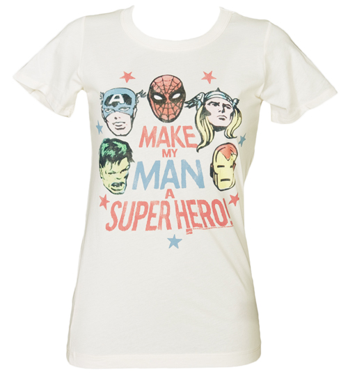 Junk Food Ladies Make My Man A Superhero Marvel T-Shirt