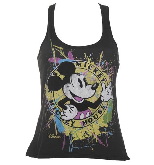 Junk Food Ladies Mickey Mouse 90s Splatter Racer Back