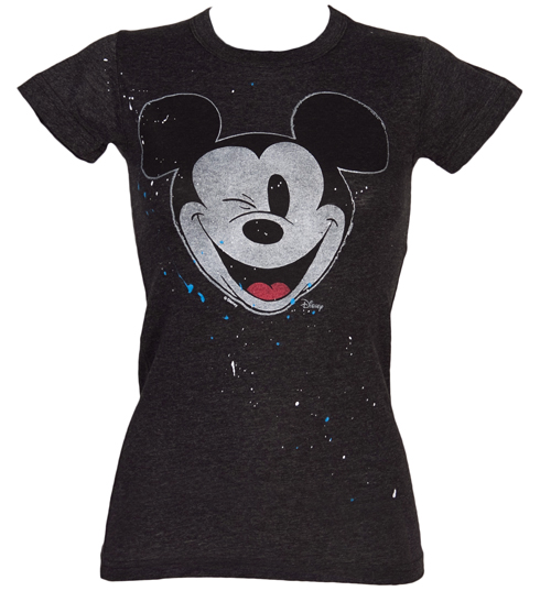 Ladies Mickey Mouse Splatter Triblend T-Shirt