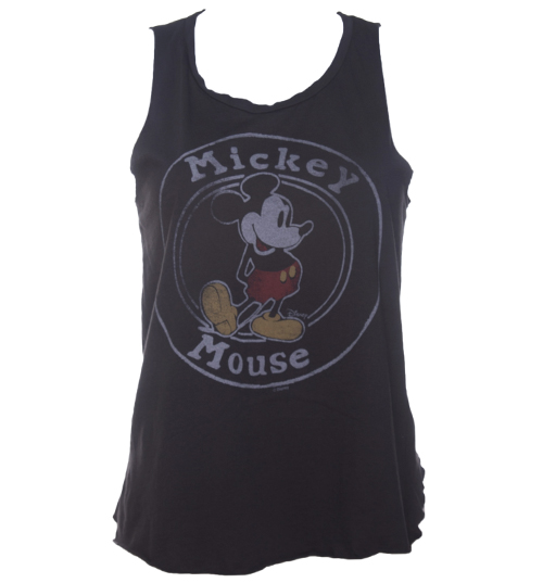Junk Food Ladies Mickey Mouse Stamp Dipped Hem Vest from