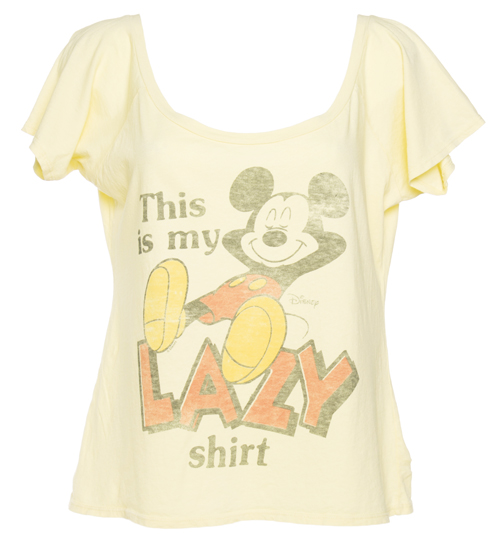 Junk Food Ladies Mickey Mouse This Is My Lazy Shirt Slouch