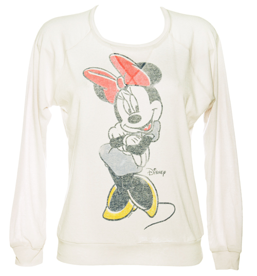 Ladies Minnie Mouse White Pullover from Junk Food