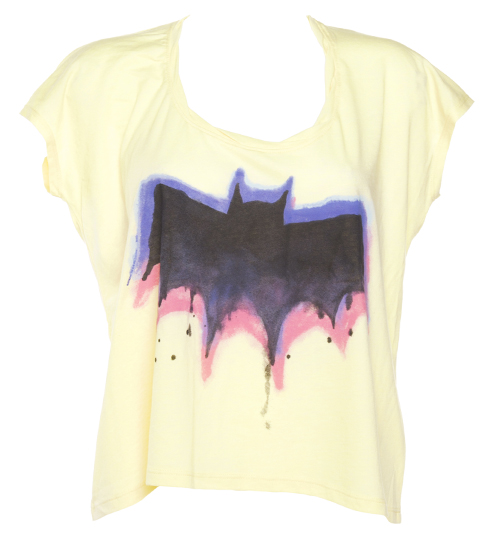 Junk Food Ladies Painted Batman Logo Off The Shoulder