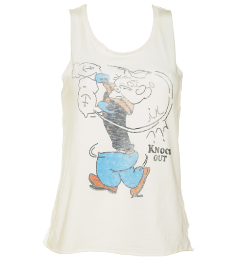 Junk Food Ladies Popeye Knock Out Dipped Hem Vest from