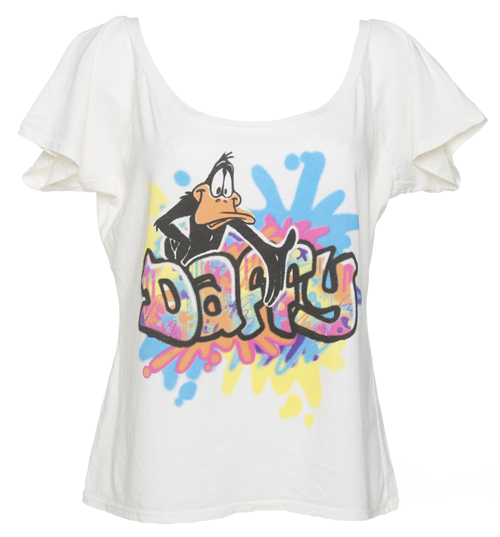 Junk Food Ladies Slouch Neck 90s Graffiti Daffy Duck