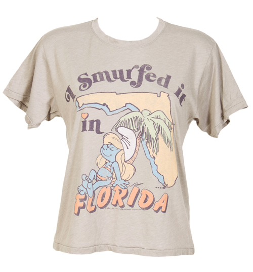 Junk Food Ladies Smurfed It Oversized Crop T-Shirt from