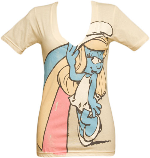 Ladies Smurfette V-Neck T-Shirt from Junk Food