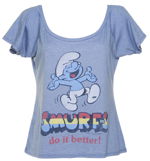 Ladies Smurfs Do it Better Slouch Raglan T-Shirt