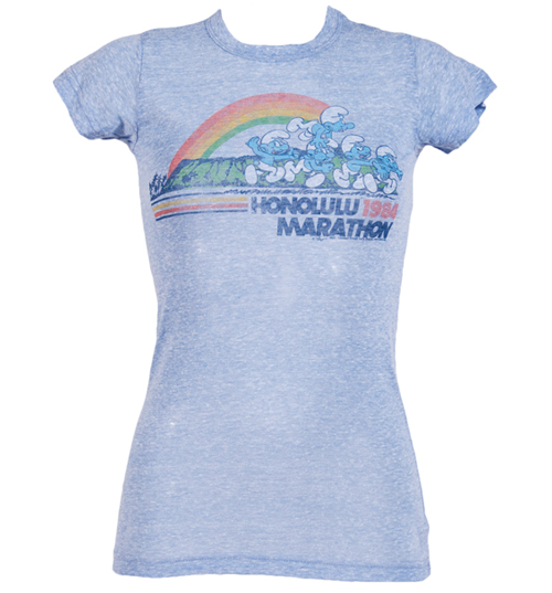 Ladies Smurfs Honolulu 1984 Triblend T-Shirt