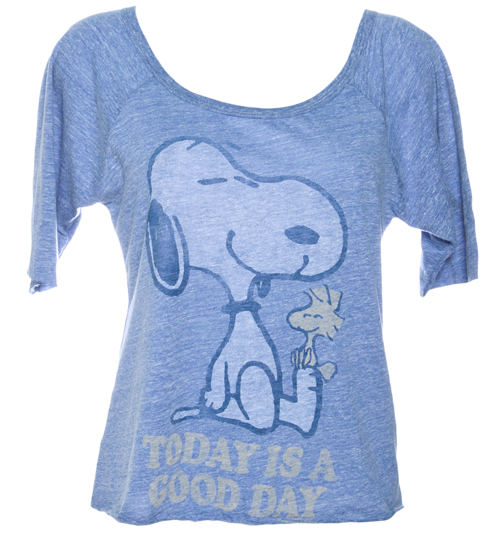 Junk Food Ladies Snoopy Good Day Triblend Slouch Raglan