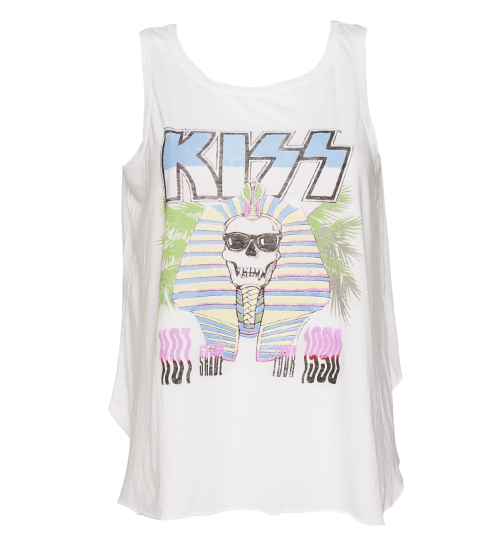 Junk Food Ladies White 1990 Tour Kiss Swing Vest from Junk
