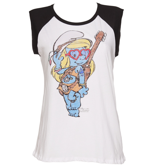 Ladies White Festival Smurfette Baseball Vest
