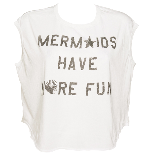 Junk Food Ladies White Mermaids Have More Fun Cropped