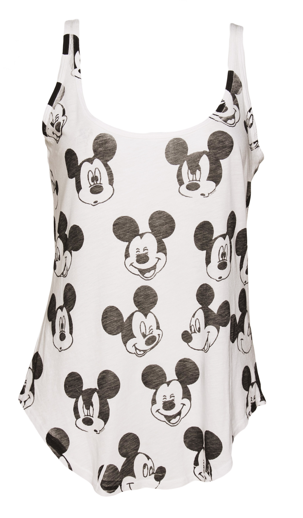 Junk Food Ladies White Retro Mickey Mouse Pattern Vest