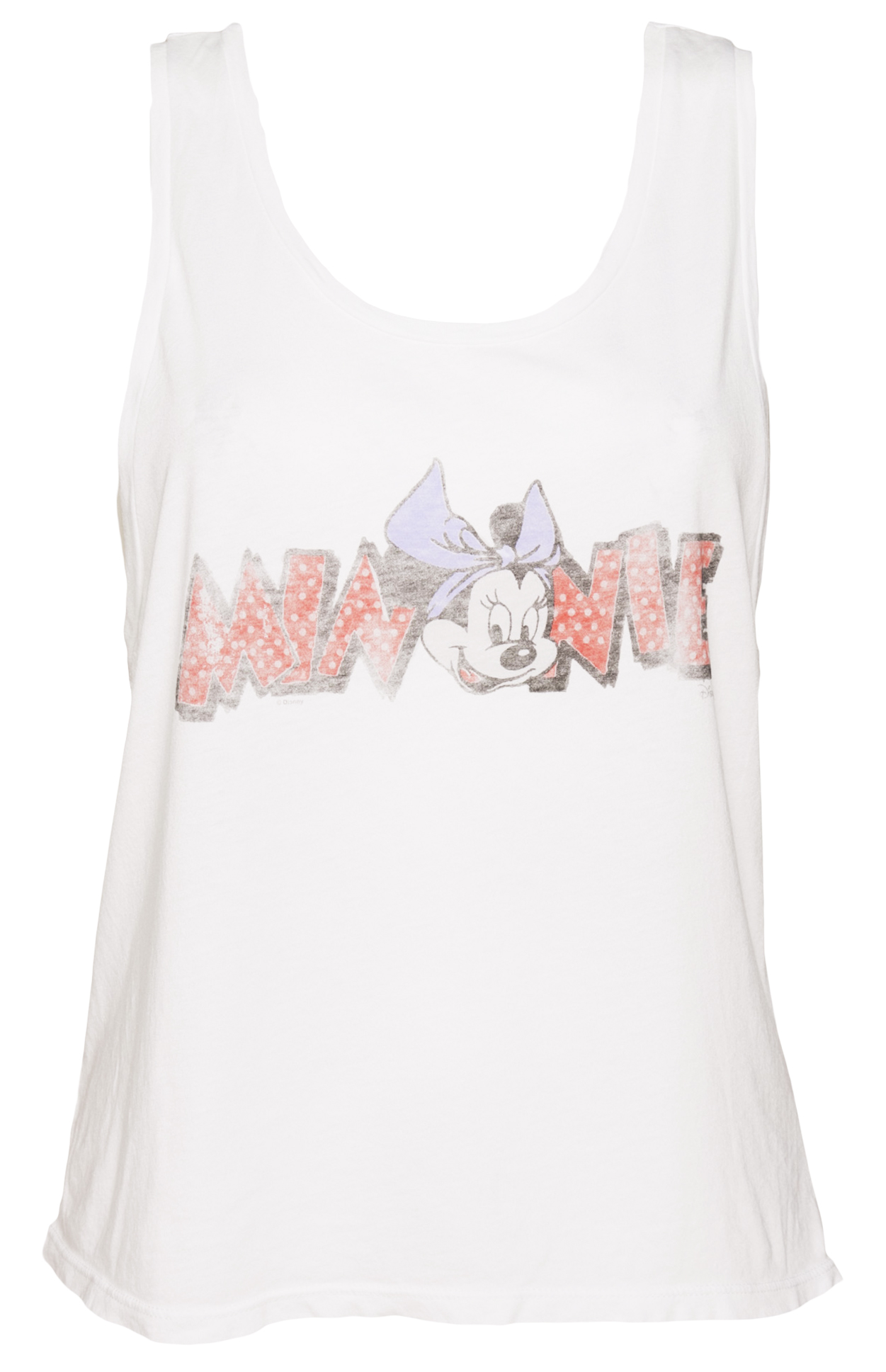 Ladies White Retro Minnie Mouse Logo Cropped
