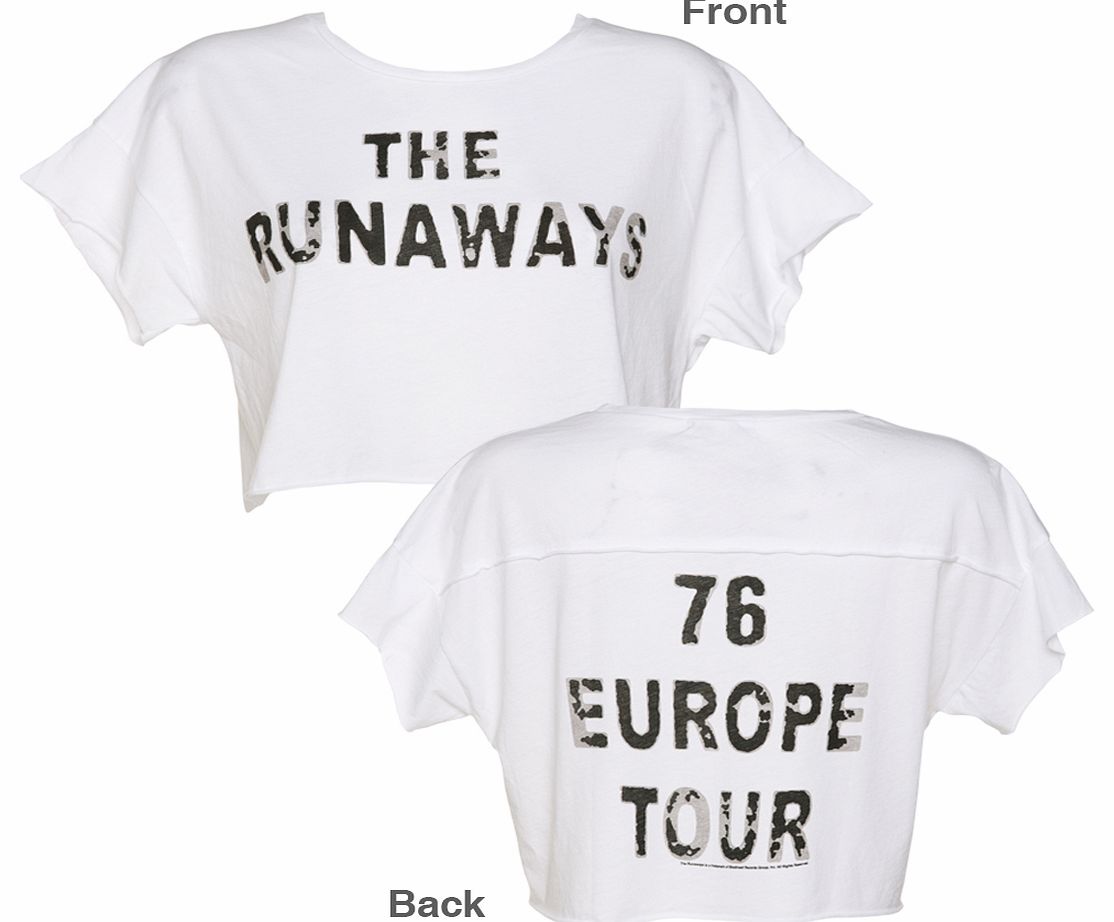 Junk Food Ladies White The Runaways 76 Europe Tour Cropped
