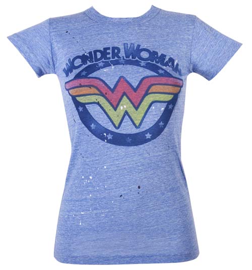 Ladies Wonder Woman Splatter Triblend T-Shirt