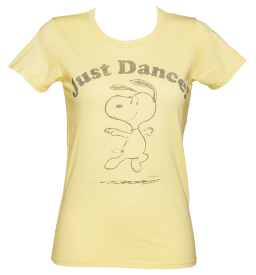 Junk Food Ladies Yellow Snoopy Just Dance T-Shirt from