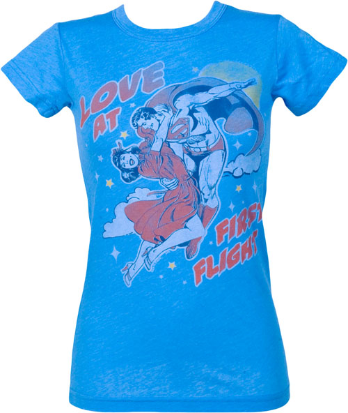 Junk Food Love at First Flight Lois and Superman Ladies T-Shirt from Junk Food