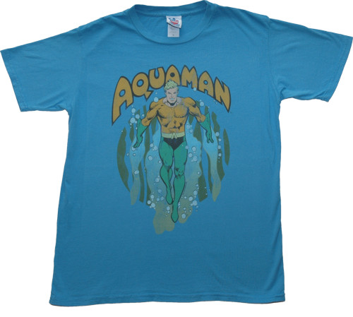 Men` Blue Aquaman T-Shirt from Junk Food