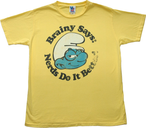 Men` Brainy Smurf T-Shirt from Junk Food