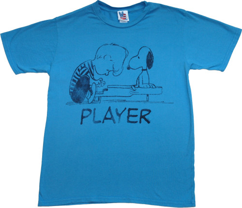 Junk Food Men` Snoopy and Schroeder Player T-Shirt from Junk Food