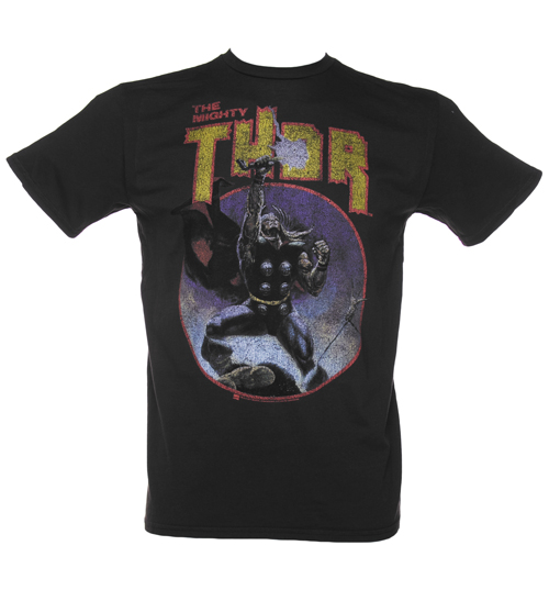Mens Black Marvel Thor T-Shirt from Junk Food