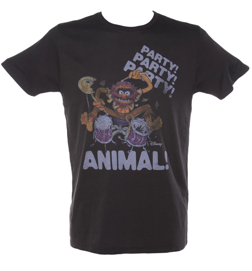 Junk Food Mens Black Muppets Party Animal T-Shirt