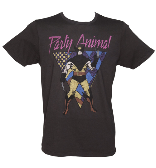 Mens Black Wolverine Party Animal T-Shirt