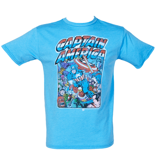 Mens Blue Captain America T-Shirt from Junk