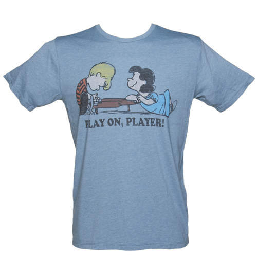 Mens Blue Peanuts Play On Player T-Shirt