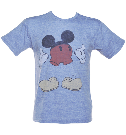 Junk Food Mens Blue Triblend Disjointed Mickey Mouse