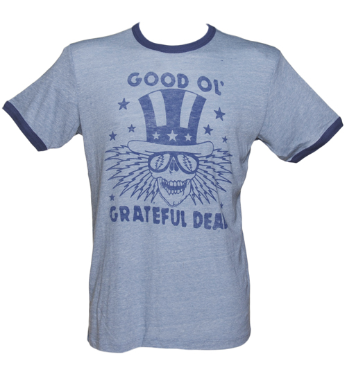 Junk Food Mens Blue Triblend Good Ol Grateful Dead