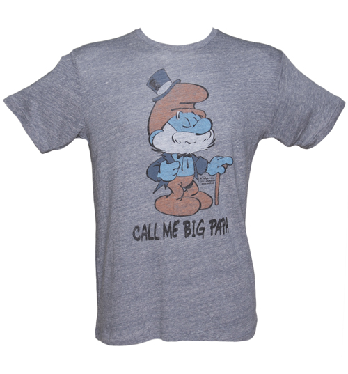 Mens Blue Triblend Smurfs Call Me Papa