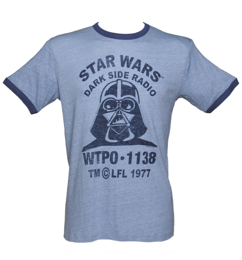 Mens Blue Triblend Star Wars Dark Side