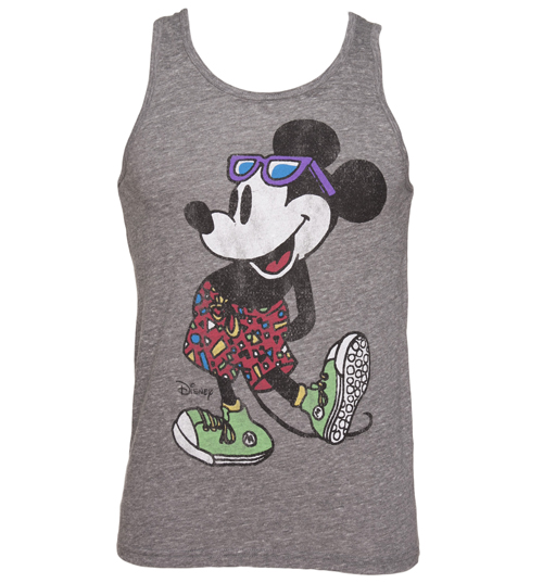 Junk Food Mens Grey Beach Wear Mickey Mouse Sleveless