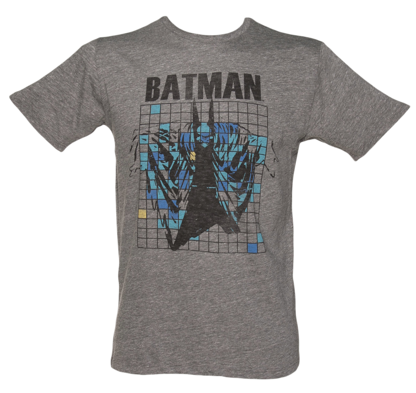 Mens Grey Grid Batman T-Shirt from Junk Food