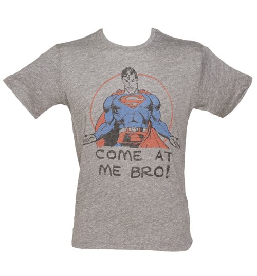 Mens Grey Marl Superman Come At Me Bro