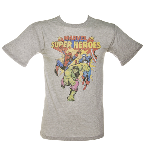 Junk Food Mens Grey Marvel Super Heroes T-Shirt from