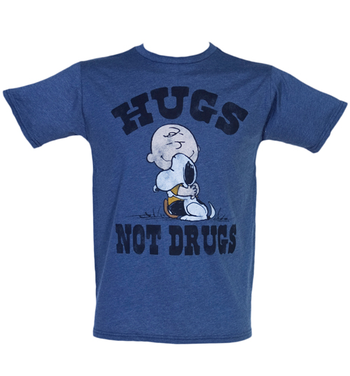 Junk Food Mens Hugs Not Drugs Peanuts T-Shirt from