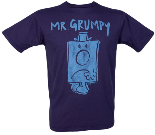 Mens Navy Mr Grumpy T-Shirt from Junk Food