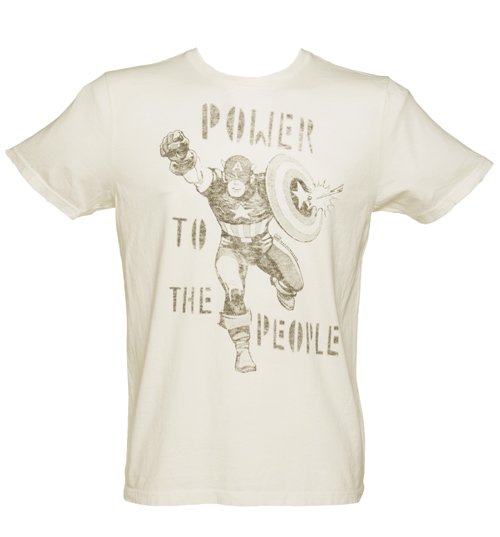 Mens Off White Captain America Power To The